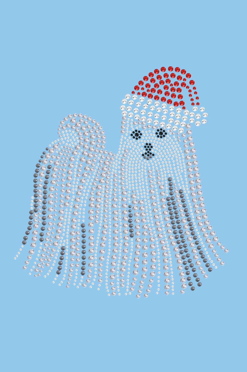 Maltese with Santa Hat - Womens T-shirt