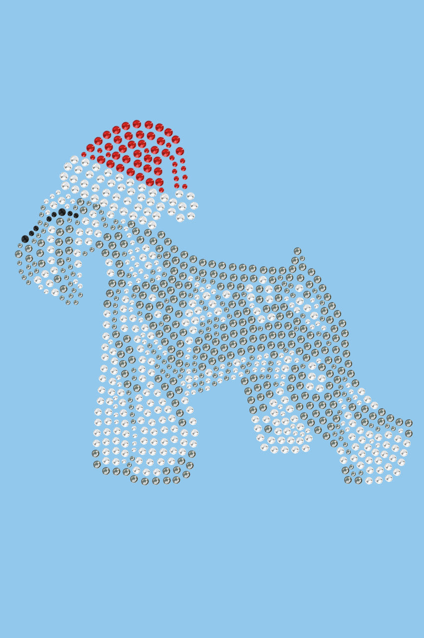 Schnauzer with Santa Hat - Womens T-shirt
