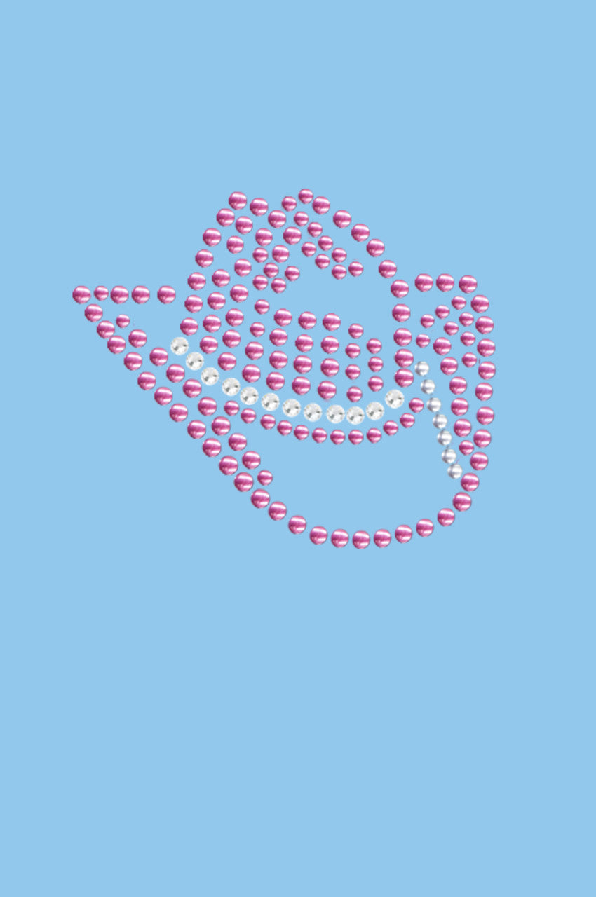 Pink Austrian crystal Cowgirl Hat - Women's T-shirt