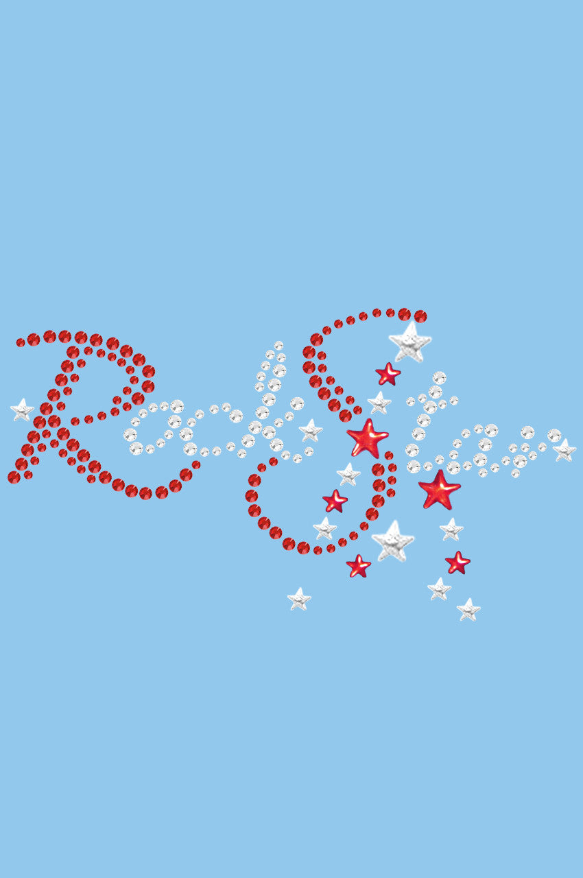 Rock Star (Red Austrian crystal Rhinestones) - Women's T-shirt