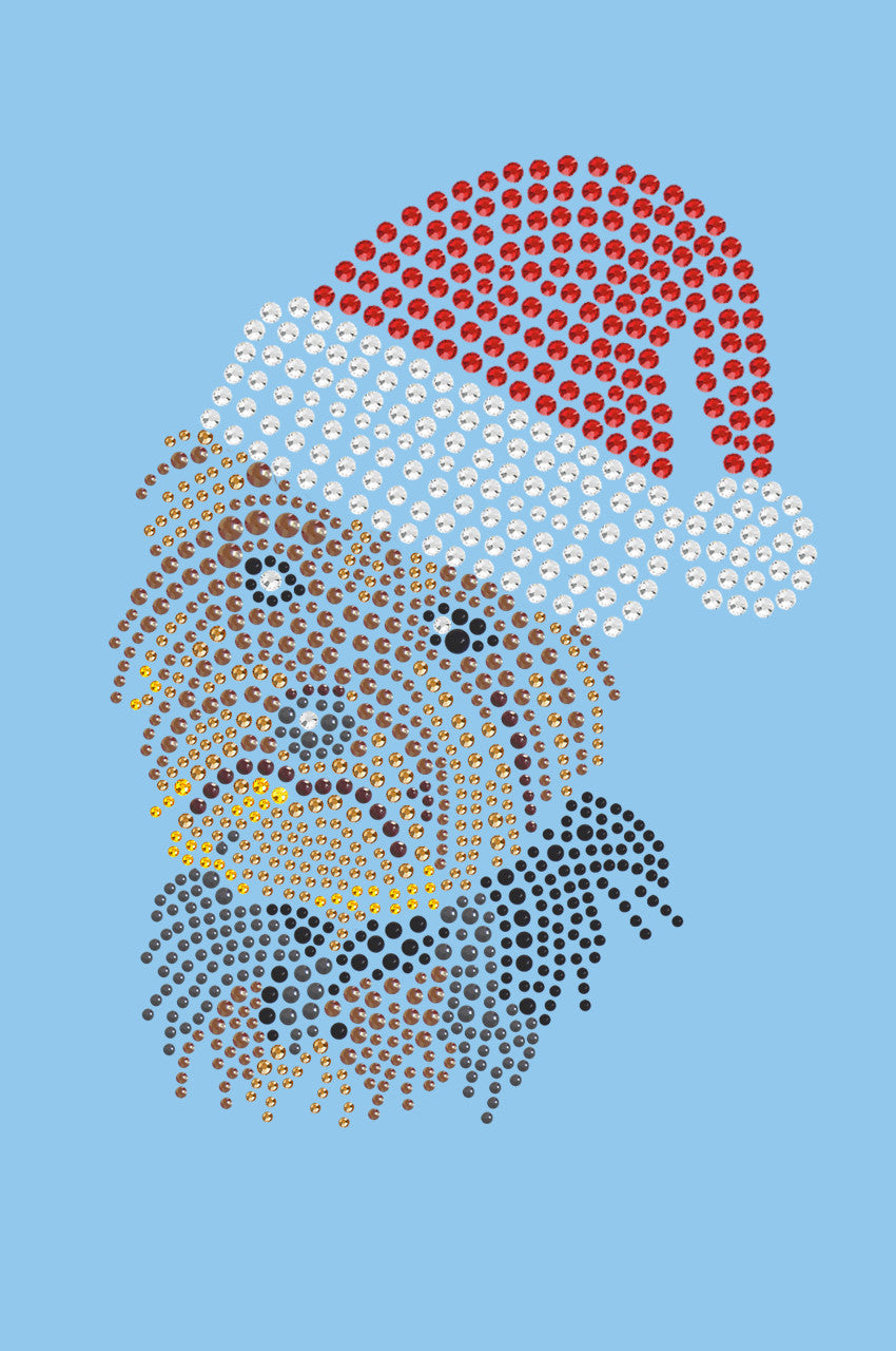 Yorkie Face 1 with Santa Hat - Womens T-shirt