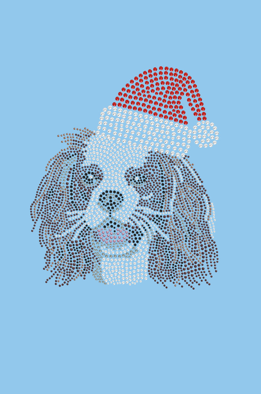 Cavalier King Charles Spaniel with Santa Hat - Womens Tee