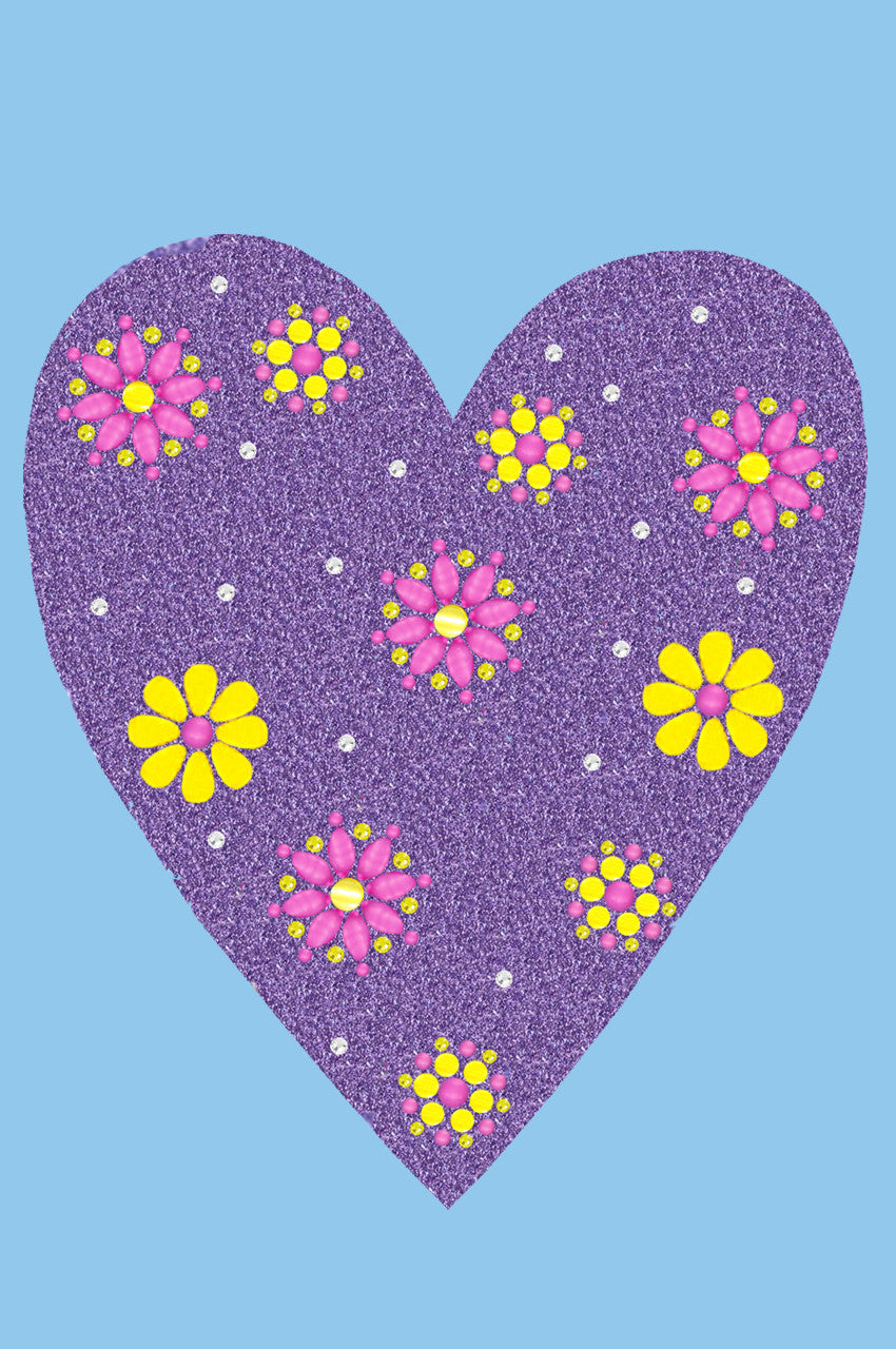 Purple Glitter Heart - Womens T-shirt