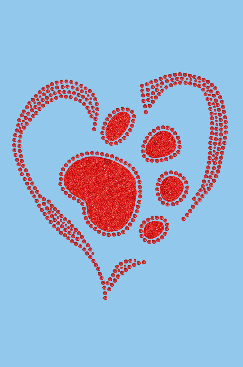 Red Paw Heart - Womens T-shirt