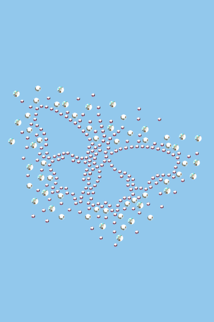 Pink Austrian crystal AB Butterfly - Bandannas