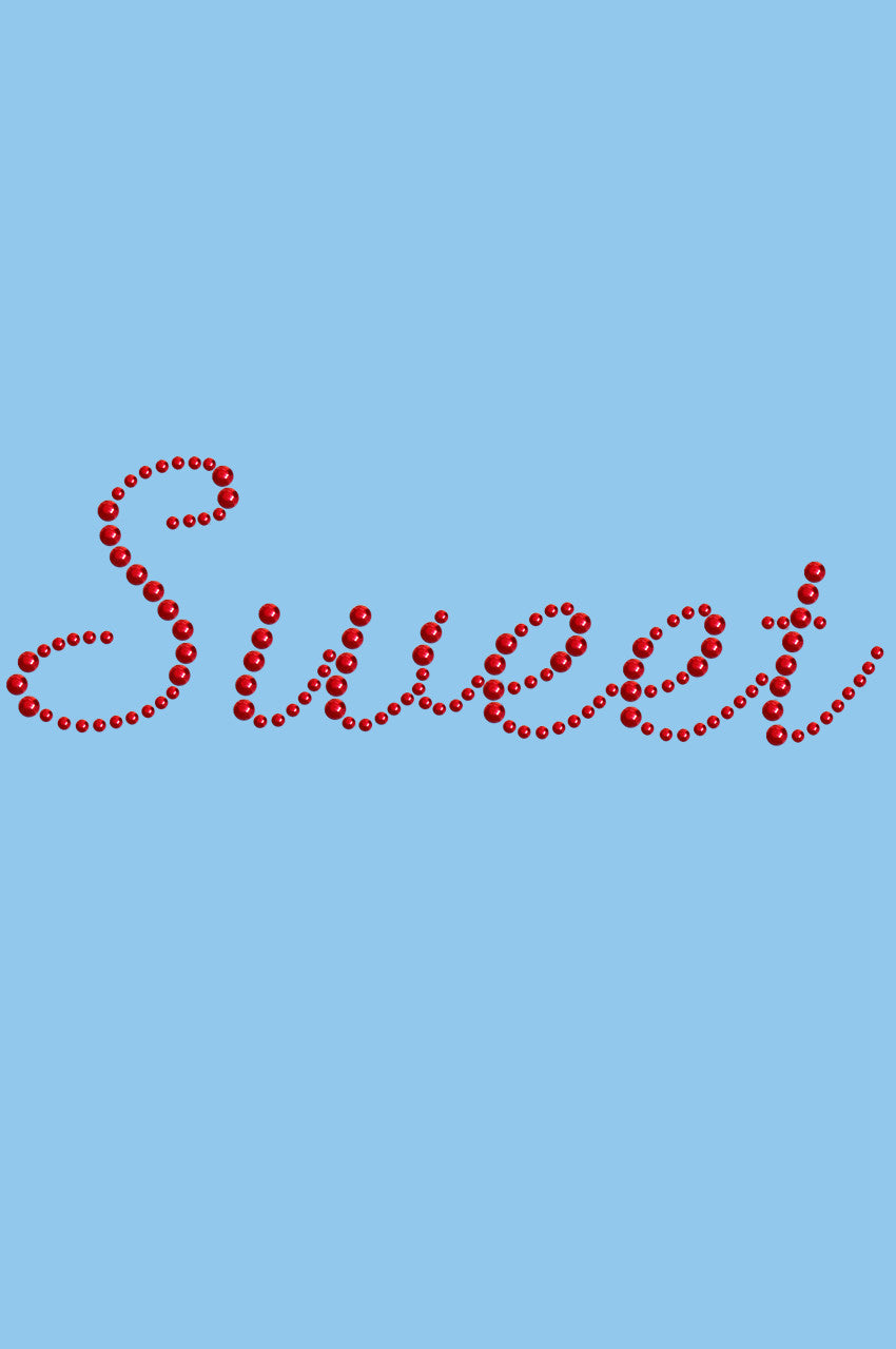 Sweet (Red Rhinestuds) - Womens T-shirt