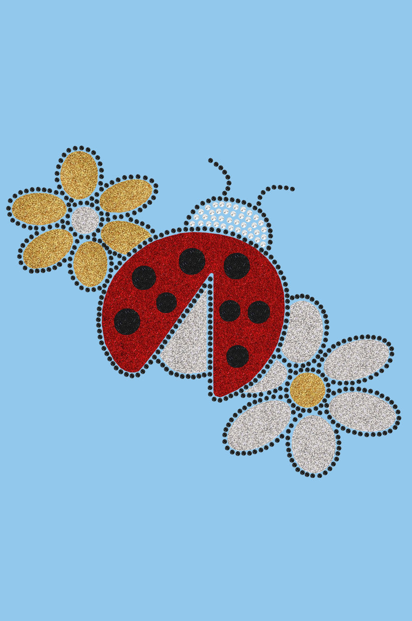Glitter Ladybug & Daisies - Bandanna