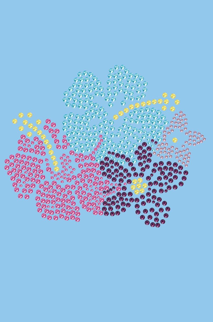 Pink, Blue & Purple Hibiscus - Womens T-shirt