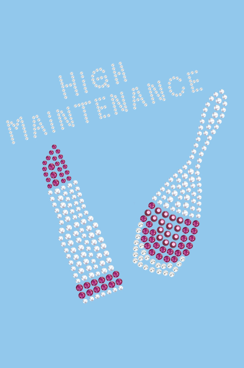 High Maintenance with Austrian crystal Nail Polish & Lipstick - Womens T-shirt