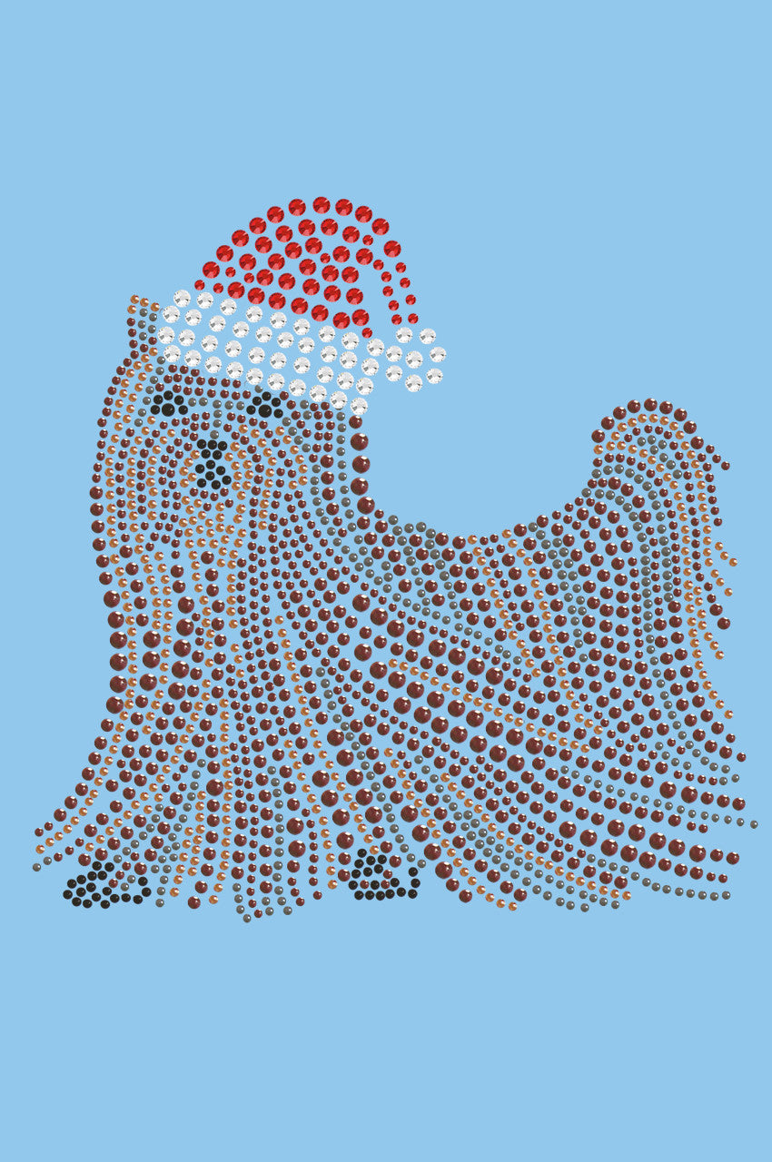 Yorkie with Santa Hat - Womens T-shirt
