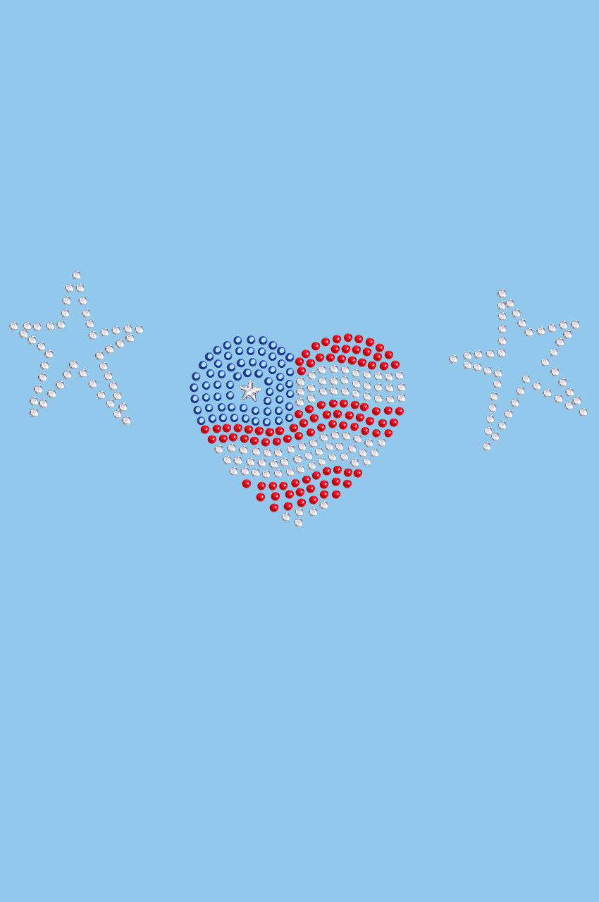 Patriotic Heart with Stars - Womens T-shirt