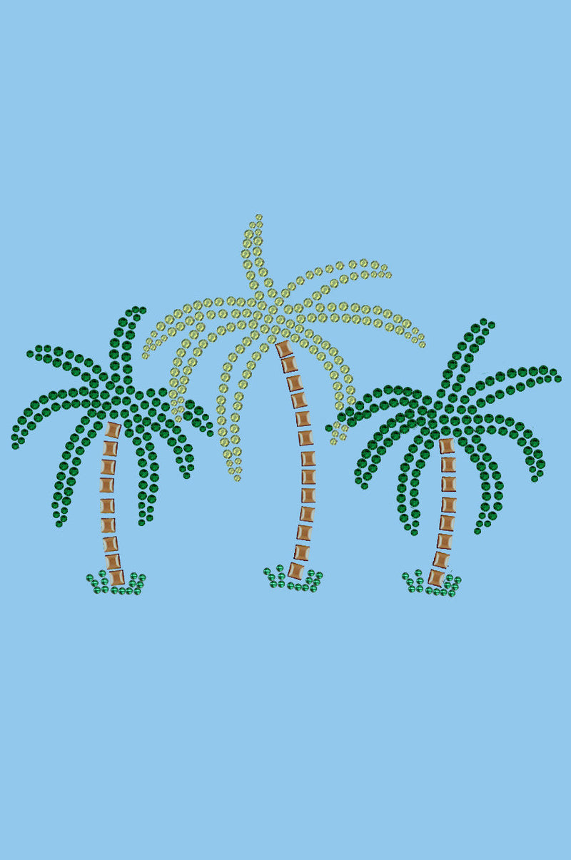 Palm Trees (Green Rhinestones) - Women's T-shirt