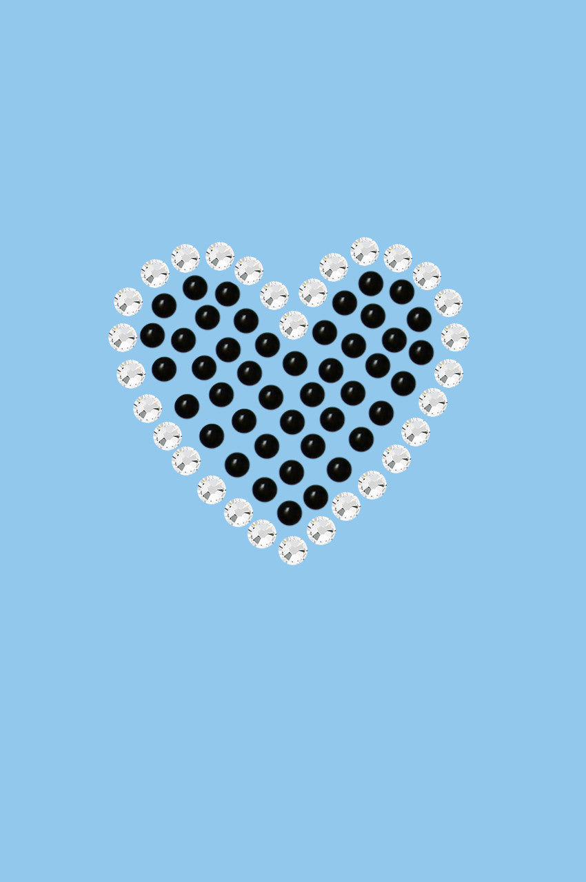 Black Rhinestone Heart Bandanna
