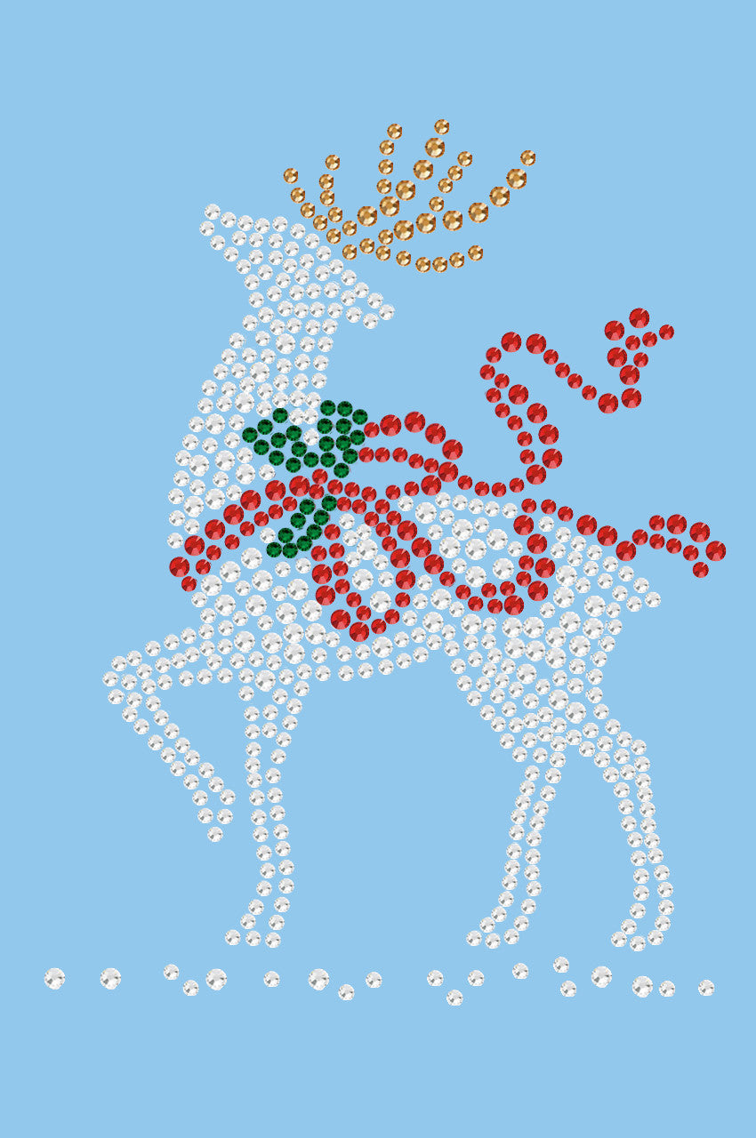 Reindeer with Red Bow - Womens Tee