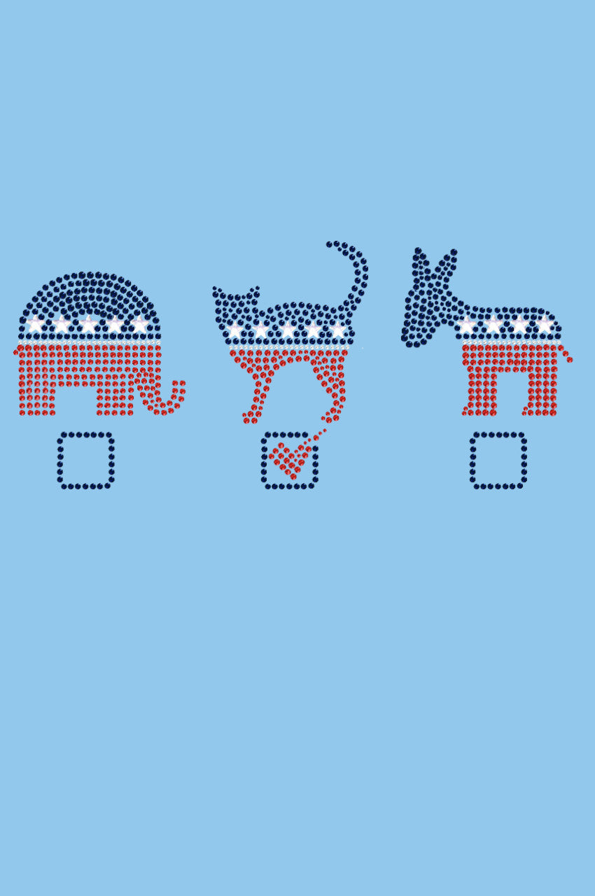 Vote Cat, Elephant, Donkey - Womens T-shirt