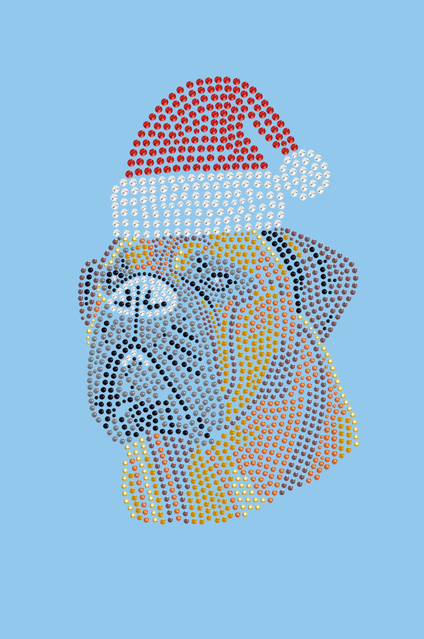 Bullmastiff with Santa Hat - Womens Tee