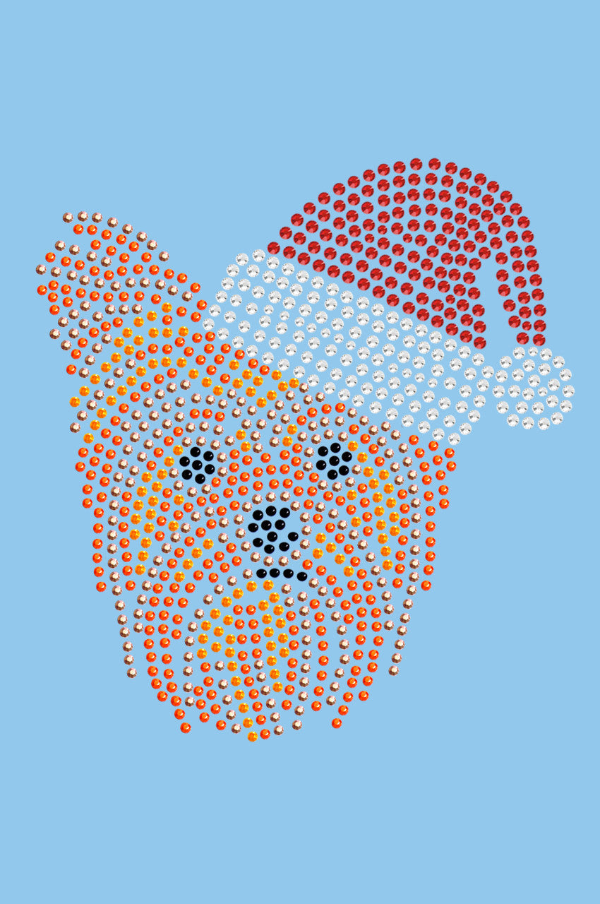 Yorkie Face 2 with Santa Hat - Womens T-shirt