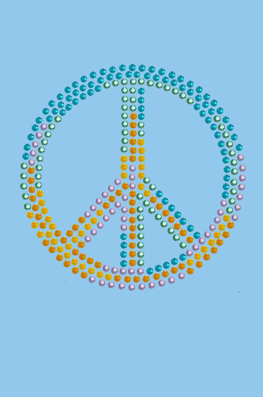 Peace Sign (Blue, Orange, Yellow, & Green) - Womens T-shirt