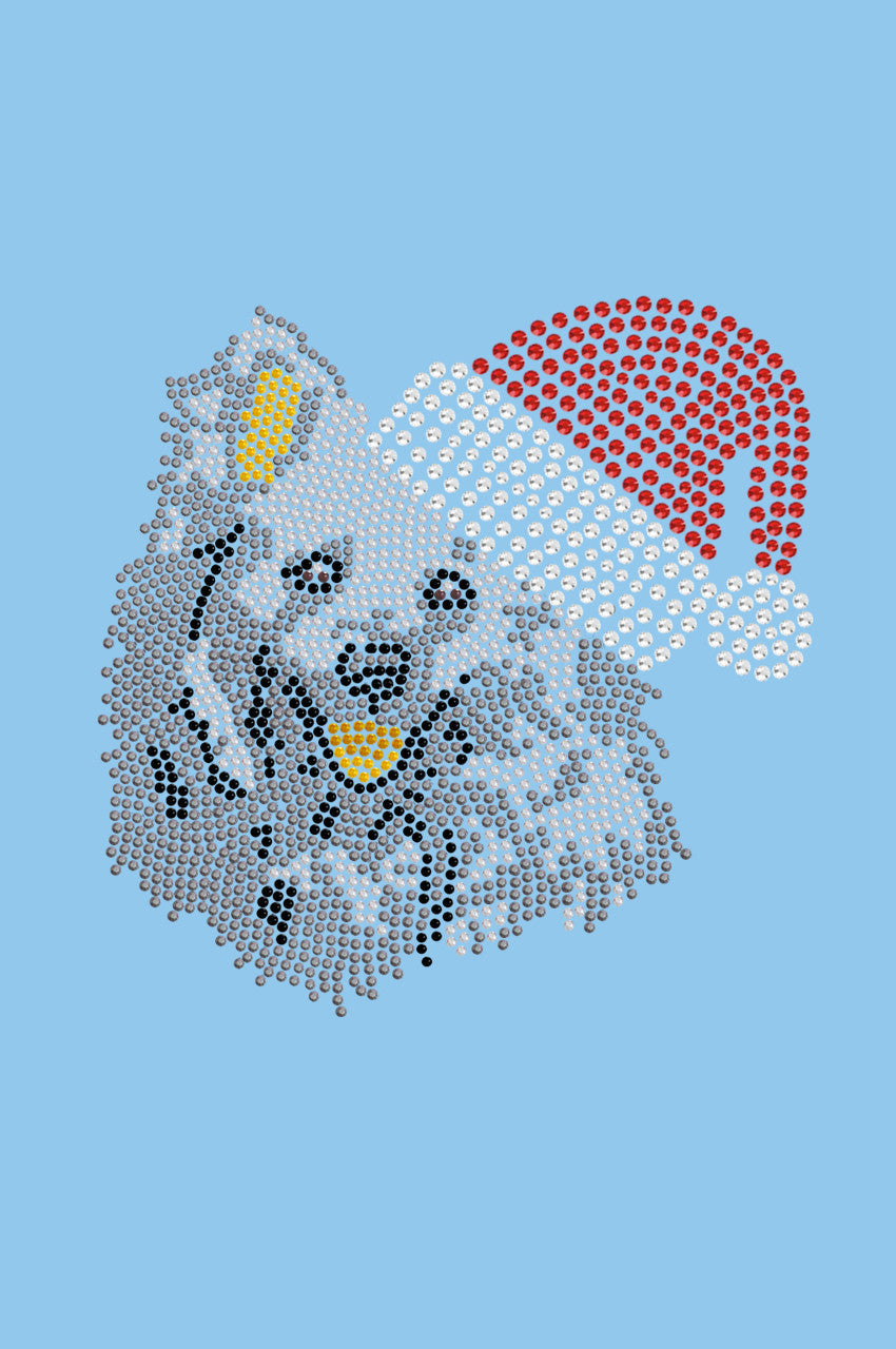 American Eskimo with Santa Hat - Bandana
