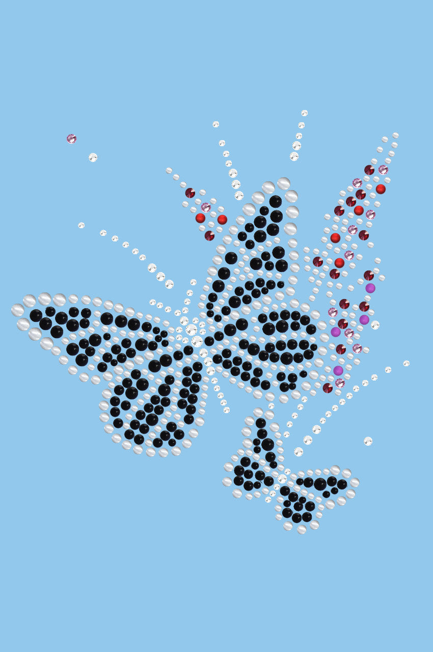 Black Butterfly with Flowers - Bandannas
