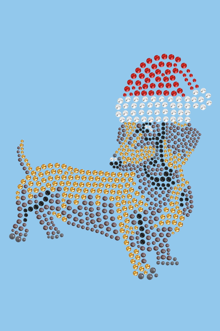 Dachshund 2 with Santa Hat - Womens T-shirt