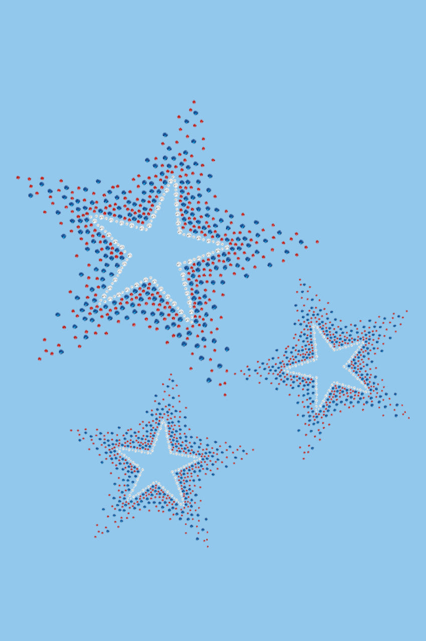 Three Stars (Red & Blue) - Womens T-shirt