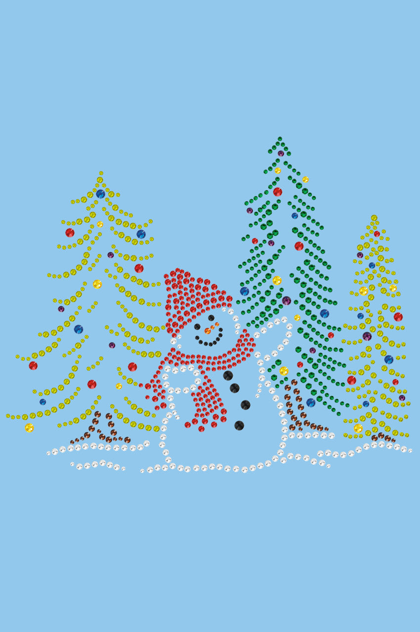 Snowman in Trees - Womens T-shirt