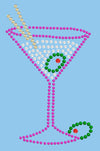 Martini (Fuchsia with Clear Rhinestones) - Women's T-shirt