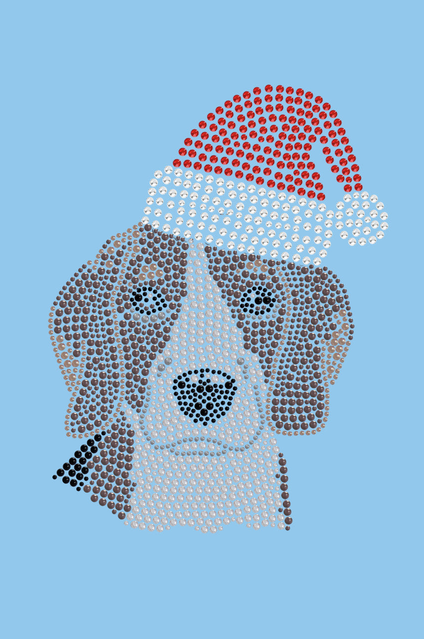 Beagle with Santa Hat - Womens Tee