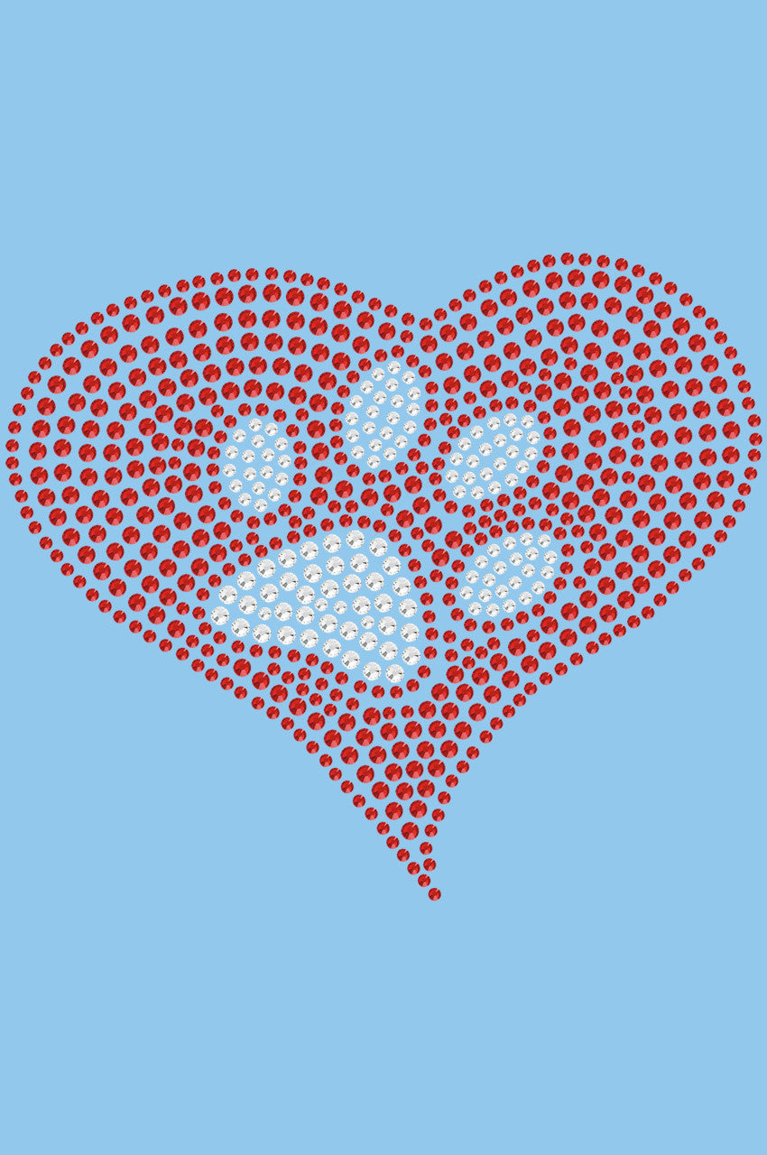 Red Heart with Paw 2 - Womens T-shirt