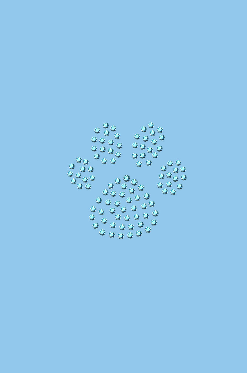 Paw (Blue Rhinestuds) - Womens T-shirt