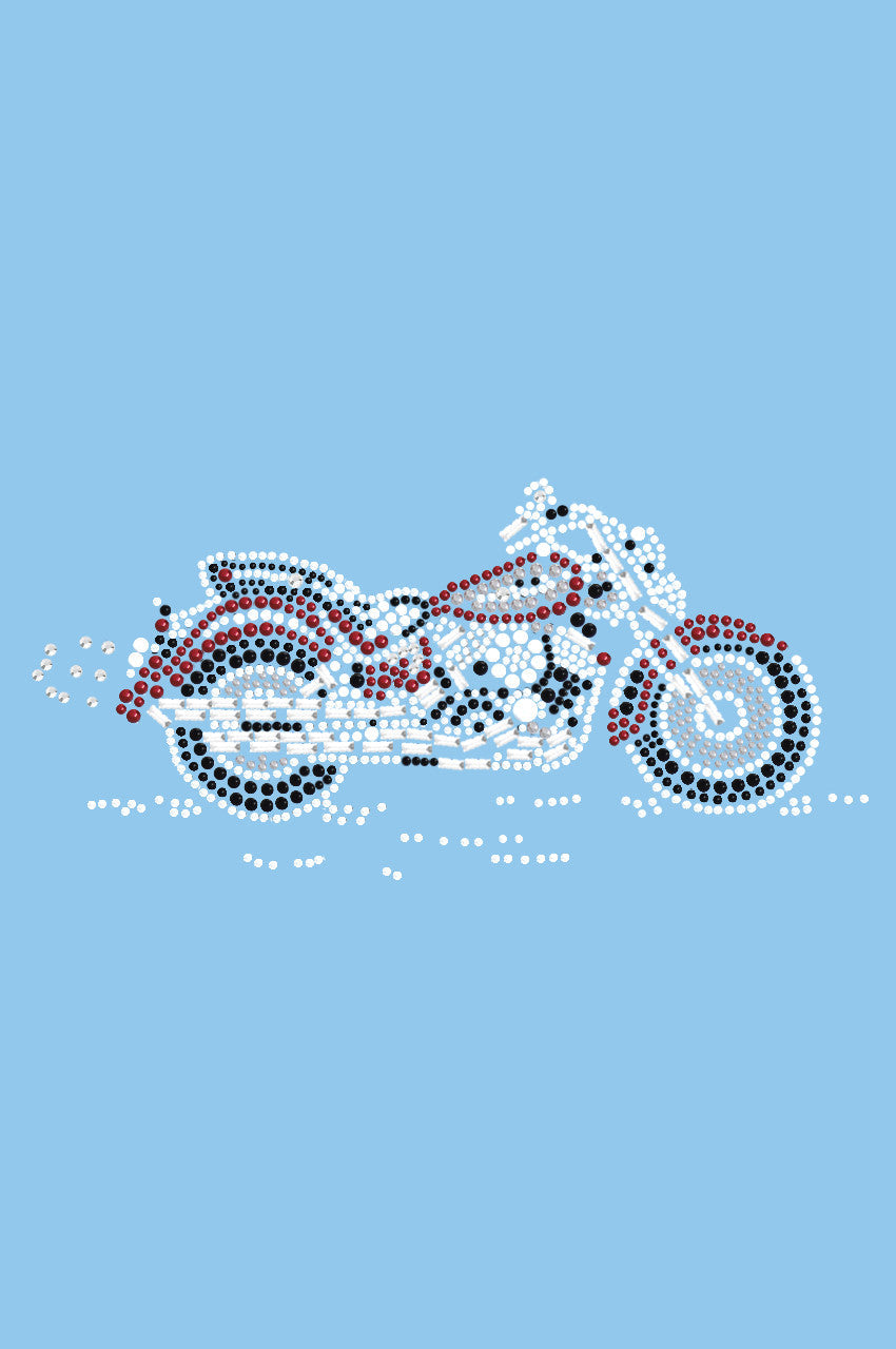 Motorcycle - Large Red & Black - Womens T-shirt
