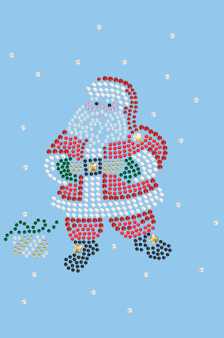 Santa with Snowflakes - Womens T-shirt