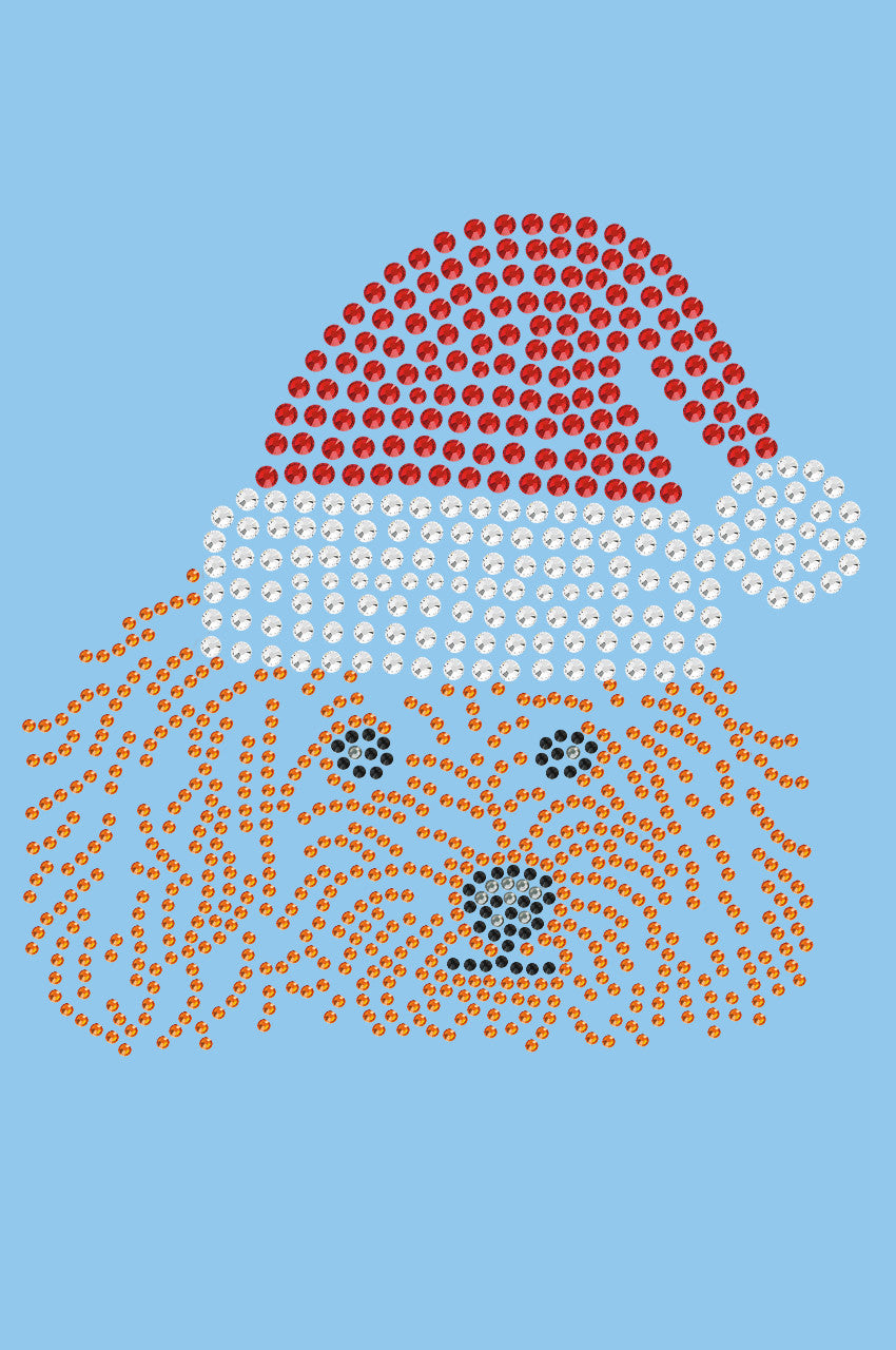 Poodle (Teddy) with Santa Hat - Womens T-shirt