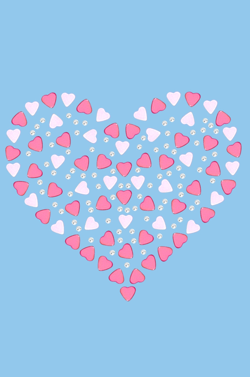 Pink Nailhead Hearts - Womens T-shirt