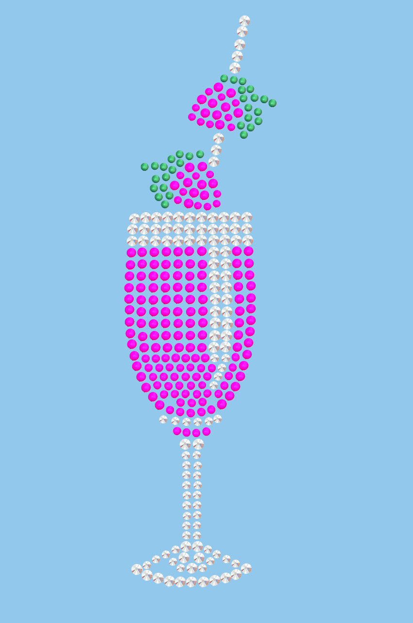 Strawberry Daiquiri - Austrian crystal Rhinestones - Womens T-shirt