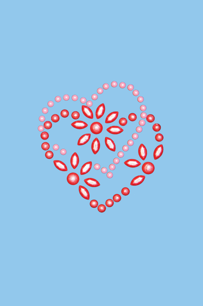 Pink & Red Flower Heart - Womens T-shirt