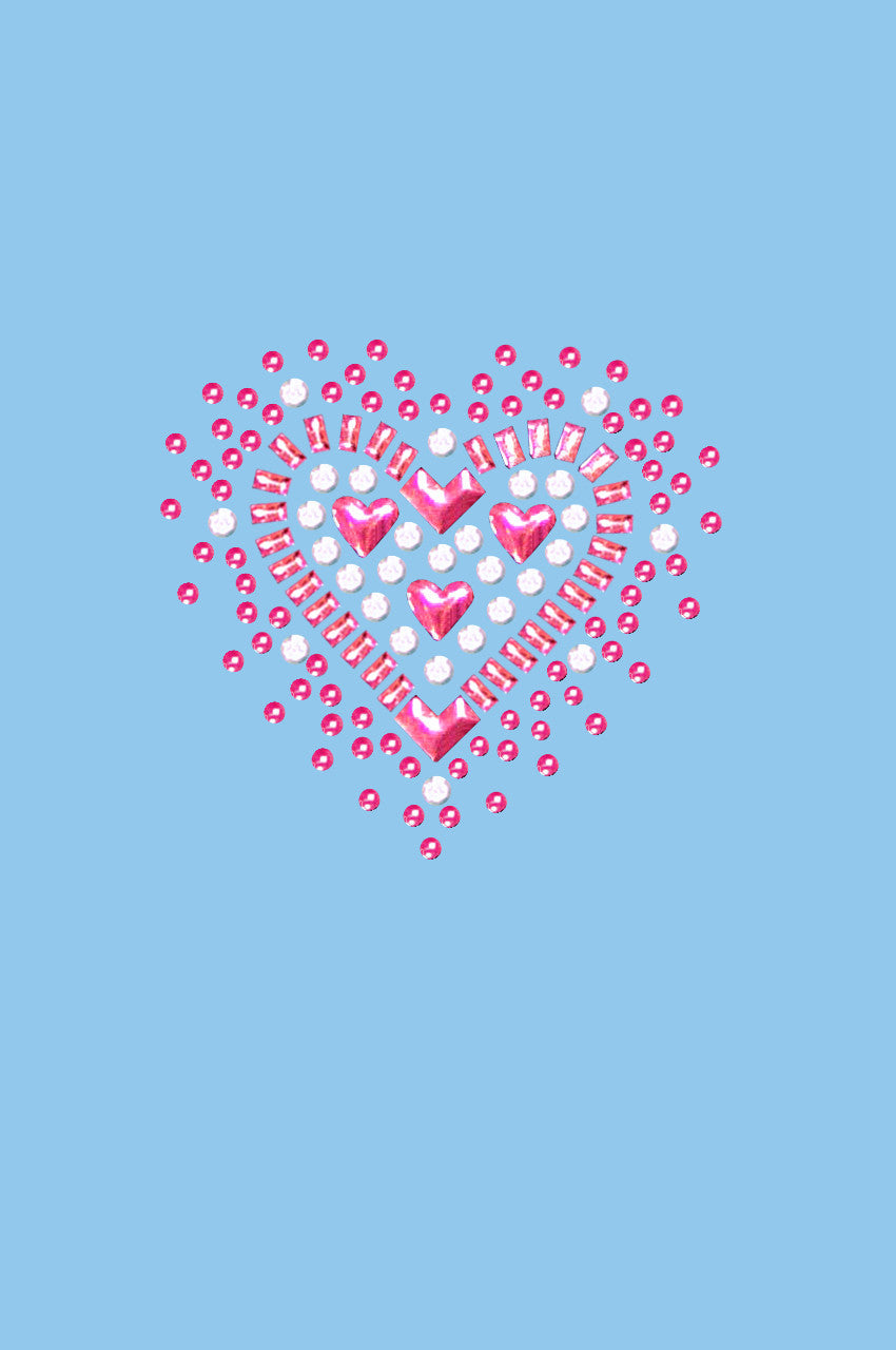 Pink Austrian crystal Heart - Women's T-shirt