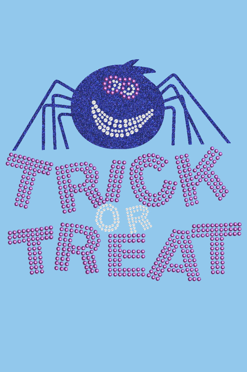 Trick or Treat with Blue Glitter Spider - Bandanna