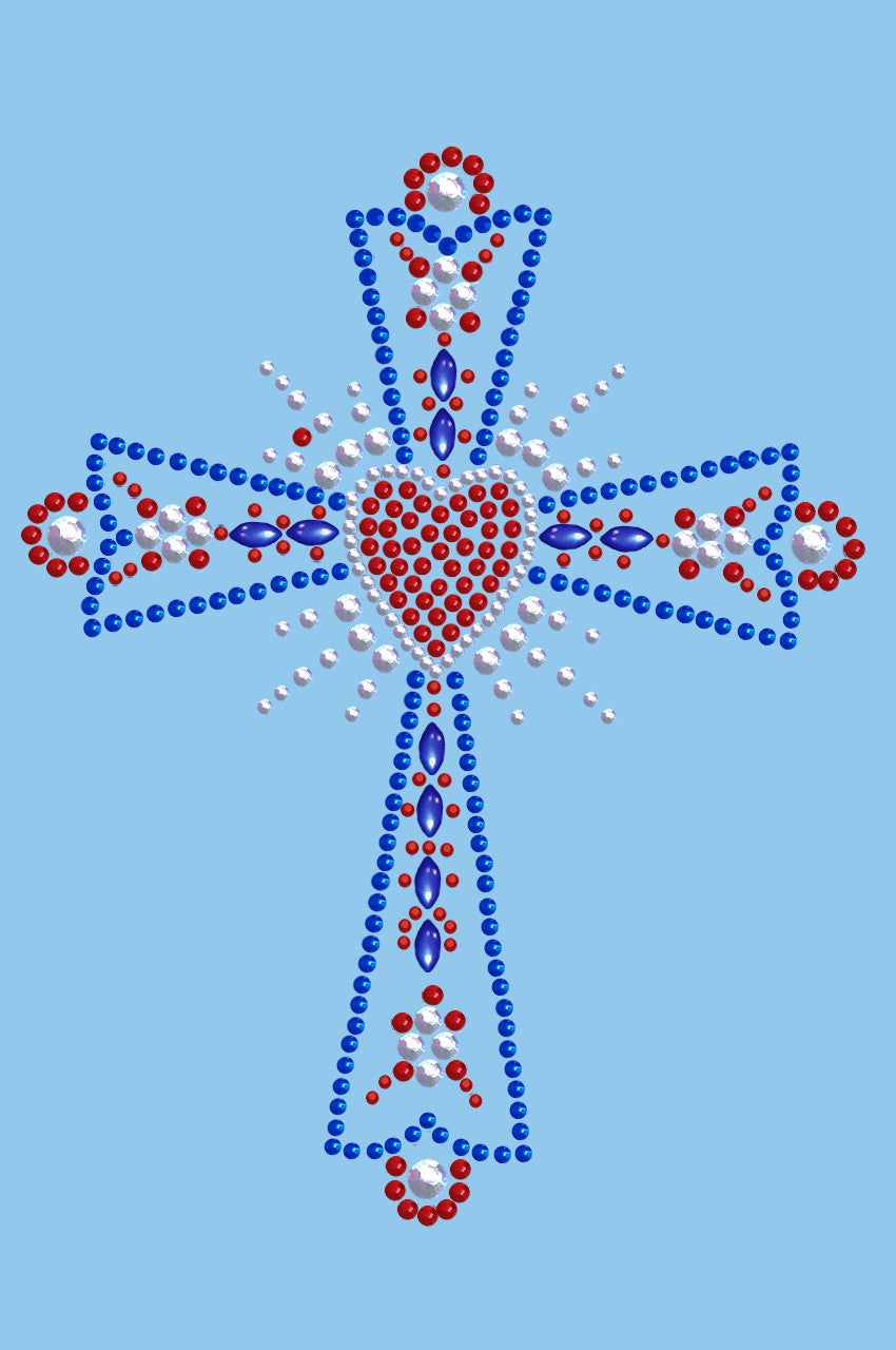 Cross (Red, White & Blue) - Womens T-shirt