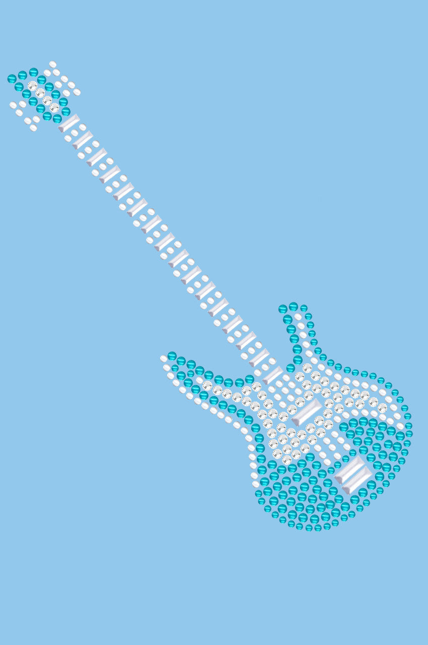 Guitar (Blue Austrian crystal) - Womens T-shirt