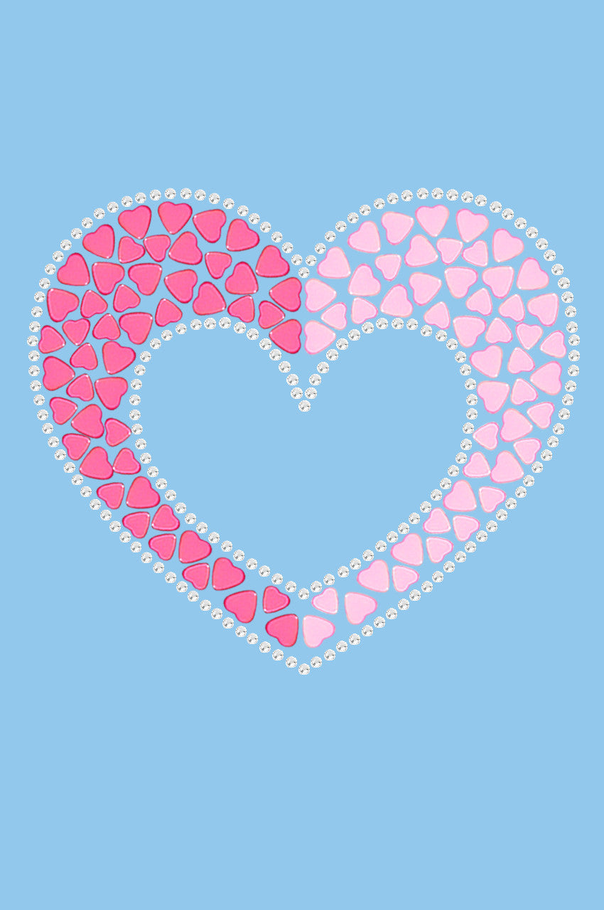 Pink & Light Pink Nailhead Hearts - Womens T-shirt