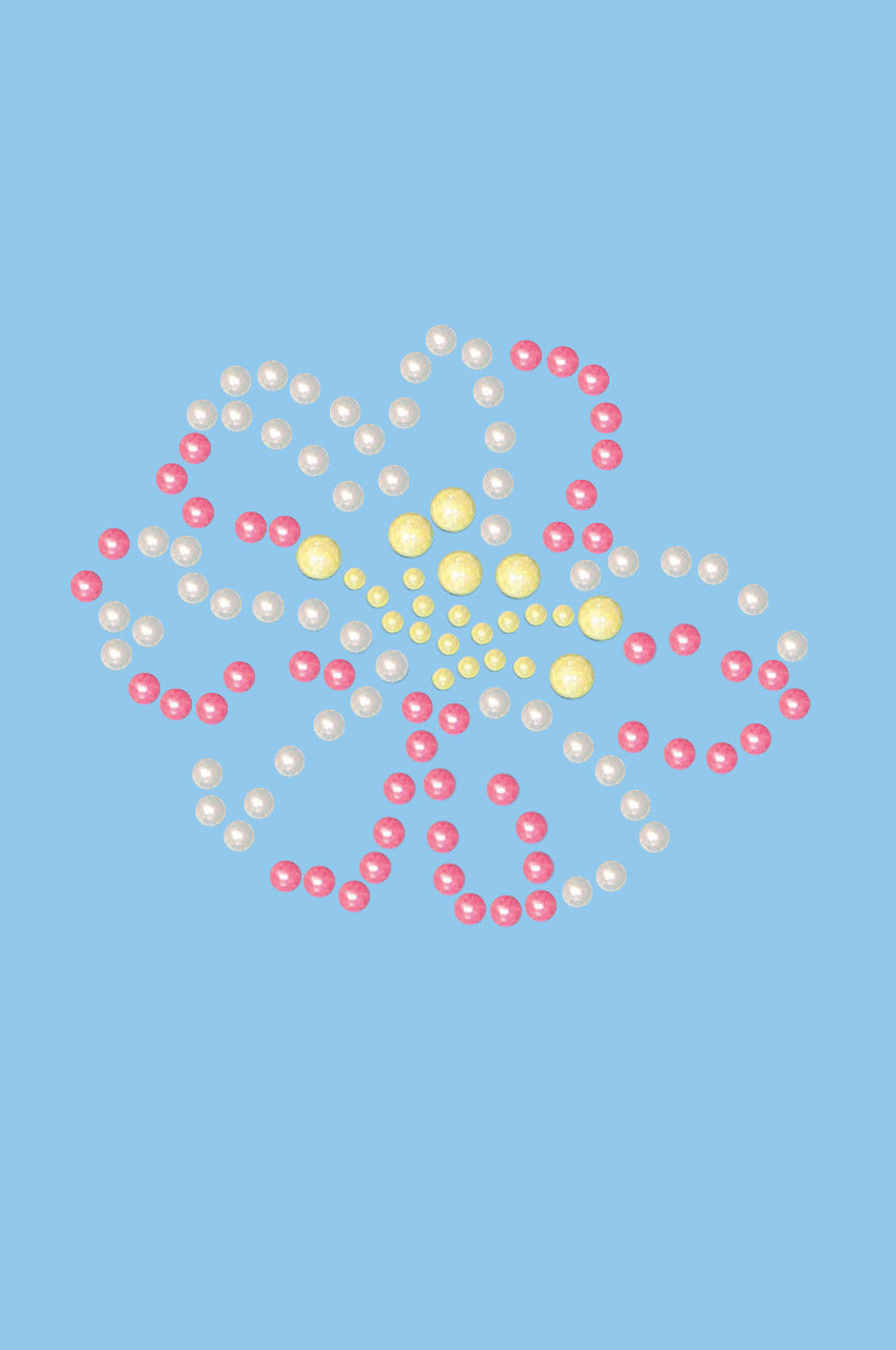 Pink & Yellow Pearl Flower - Womens T-shirt