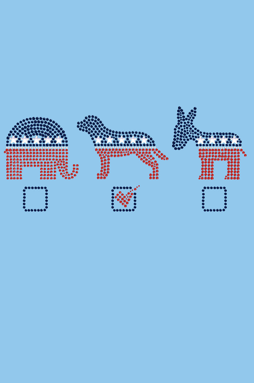 Vote Dog, Elephant, Donkey - Womens T-shirt