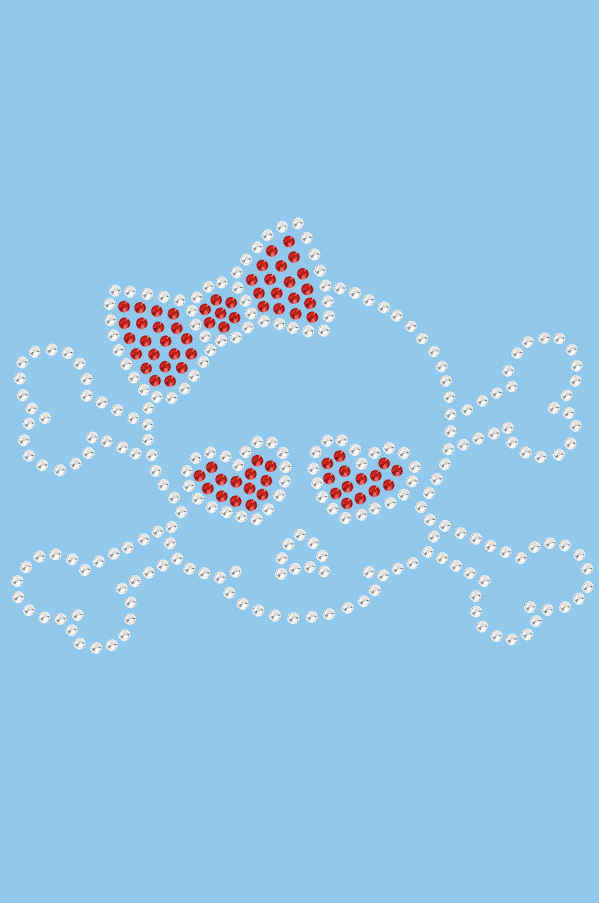 Skull with Red Bow Bandanna