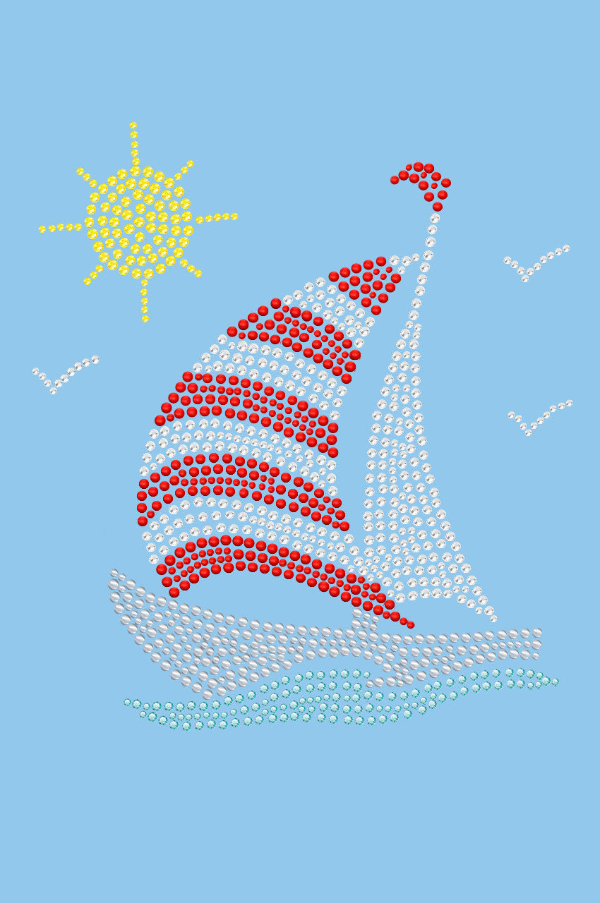 Sailboat (Rhinestone & Nailhead) - Womens T-shirt