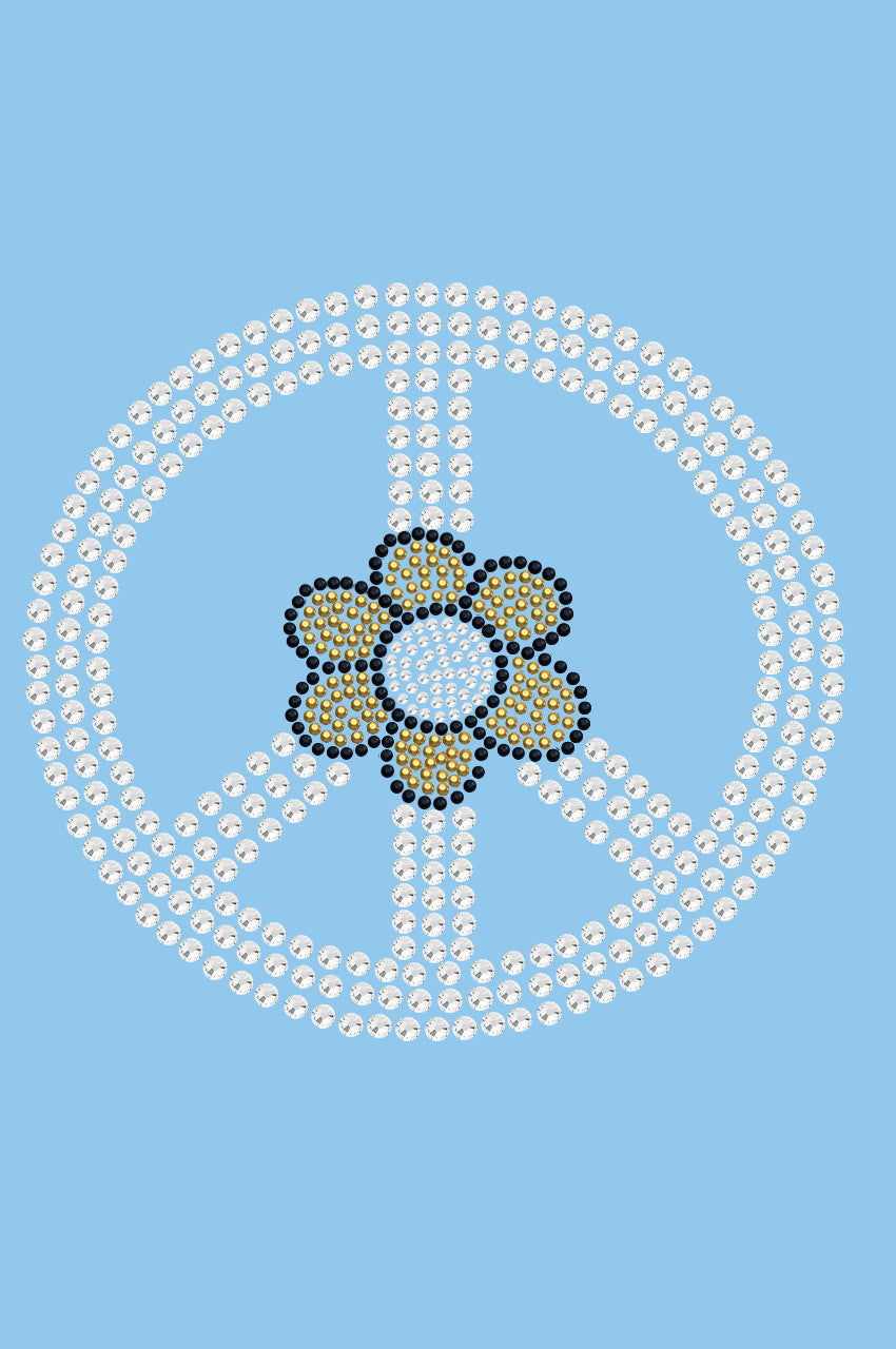 Peace Sign with Daisy - Womens T-shirt
