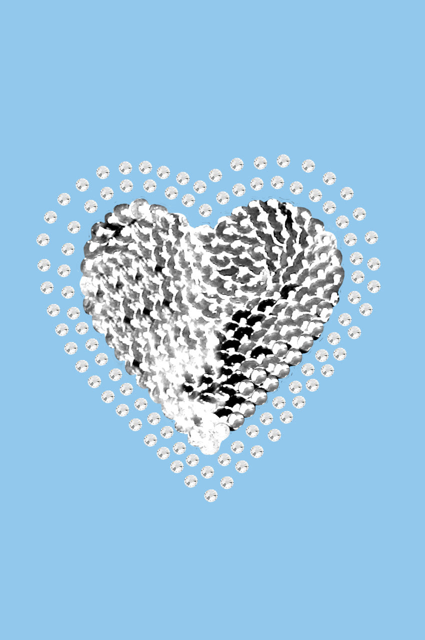 Sequin Silver Heart Bandanna