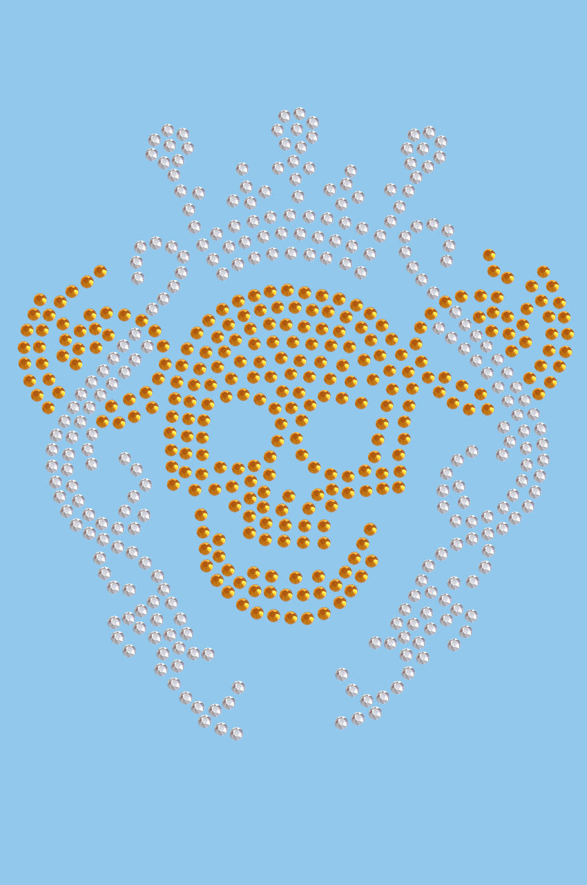 Gold Skull with Crown - Womens T-shirt
