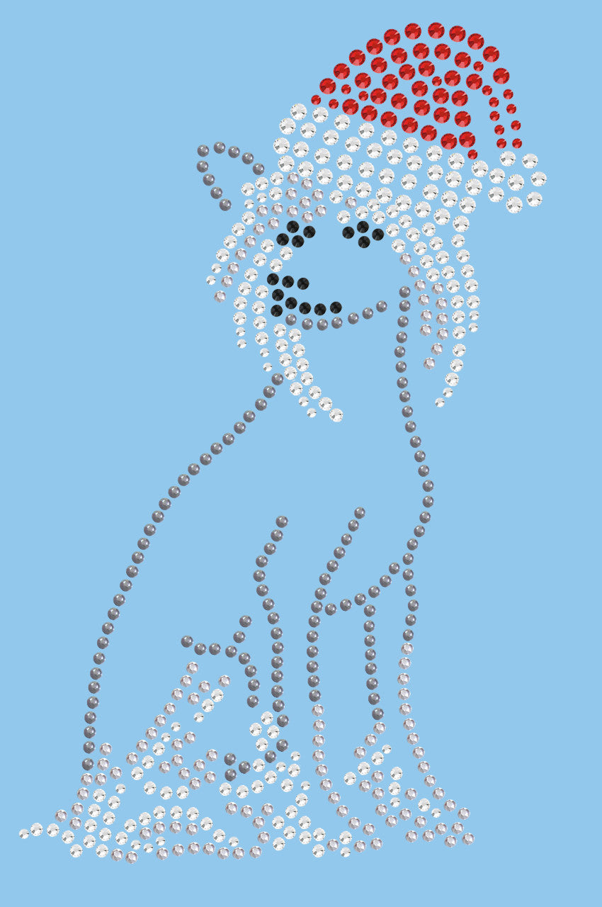 Chinese Crested with Santa Hat - Womens T-shirt